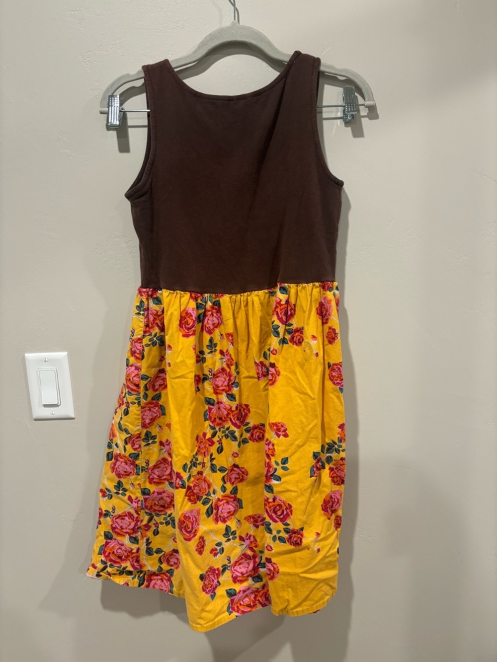 Matilda Jane Brown Tank with Attached Yellow Floral Skirt - Picture 3 of 3
